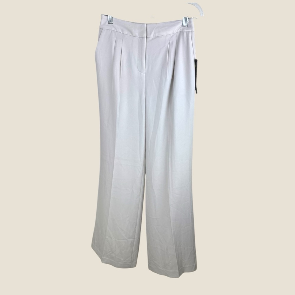 Donna Karen NWT size 0 soft suit Ivory high waisted pleated lined trousers - Picture 3 of 16